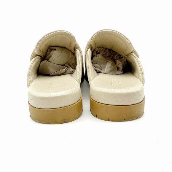 GUCCI Airel Cream White Leather Mule Size 38 Horsebit Slip On Loafer - Picture 9 of 13